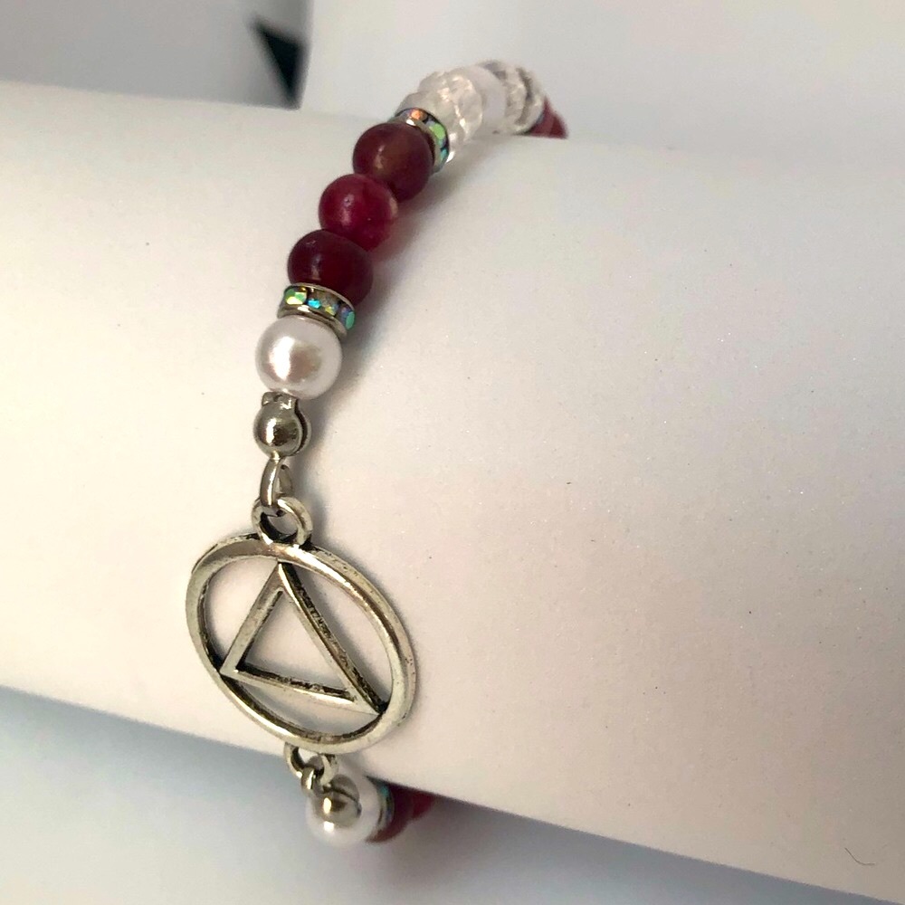 Woman’s AA prayer bracelet